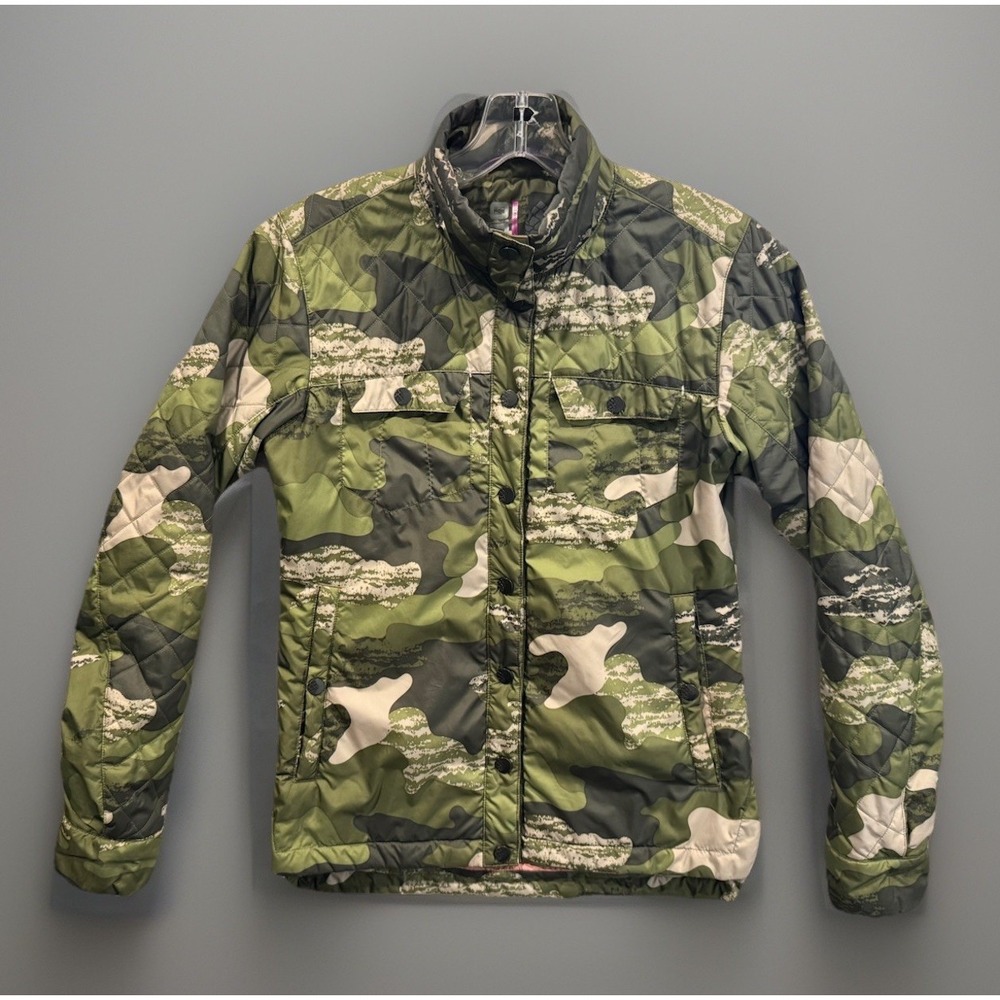 STIO Womens Skycrest Jacket Sz XS Snap Button Camo Insulated Thermore Shacket